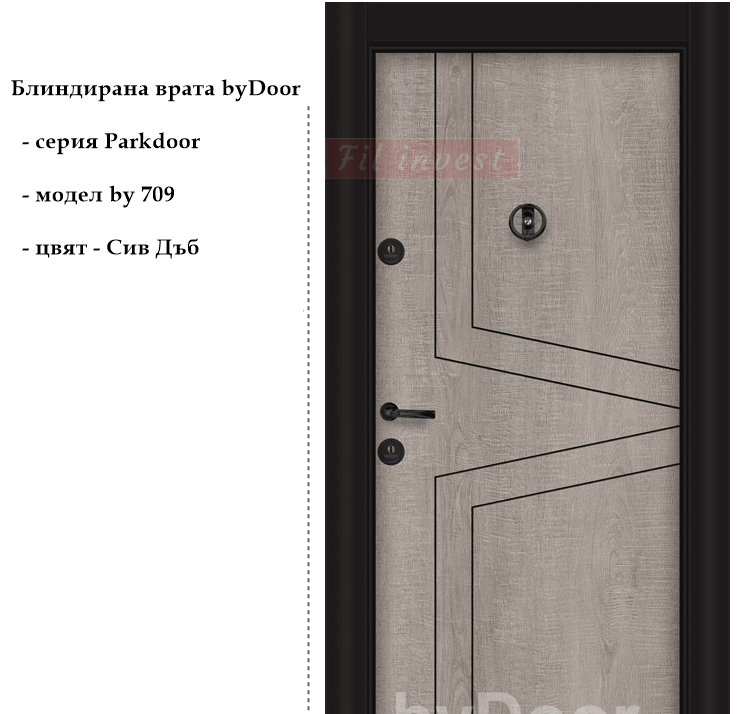 Alternative view of Блиндирана врата Parkdoor by 709 Сив Дъб