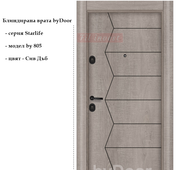 Alternative view of Блиндирана врата Starlife by 805 Сив Дъб