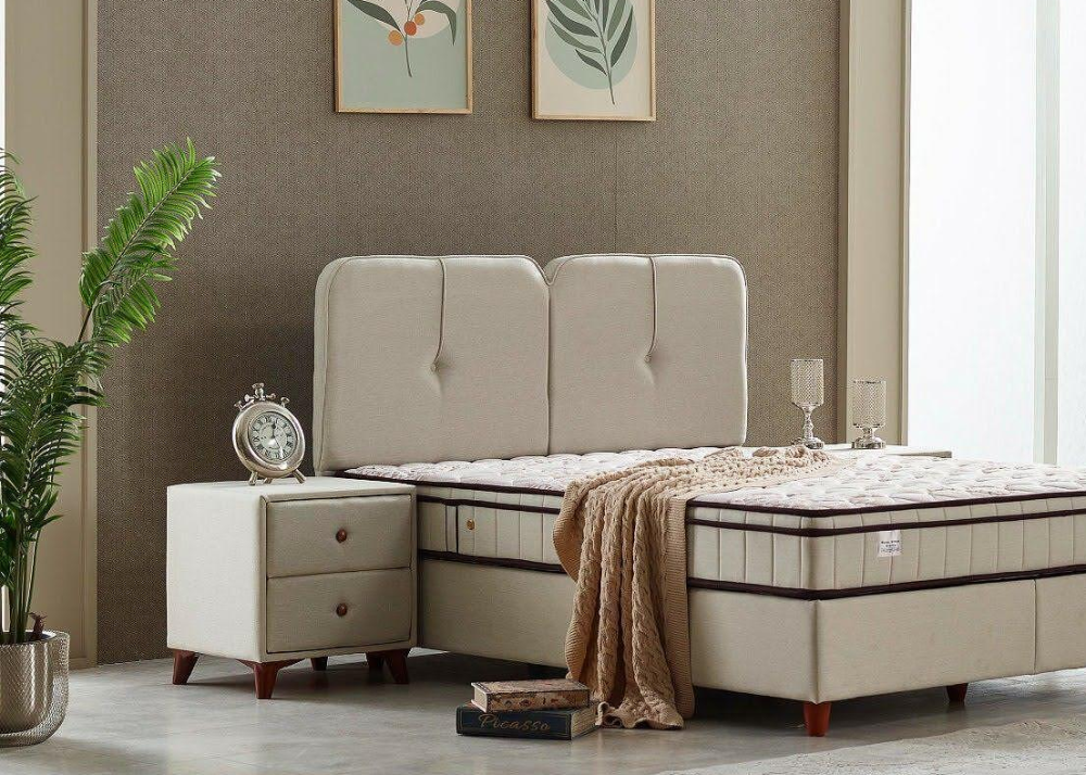 Alternative view of Тапицирано легло Bodrum Светло бежов - с матрак или без матрак