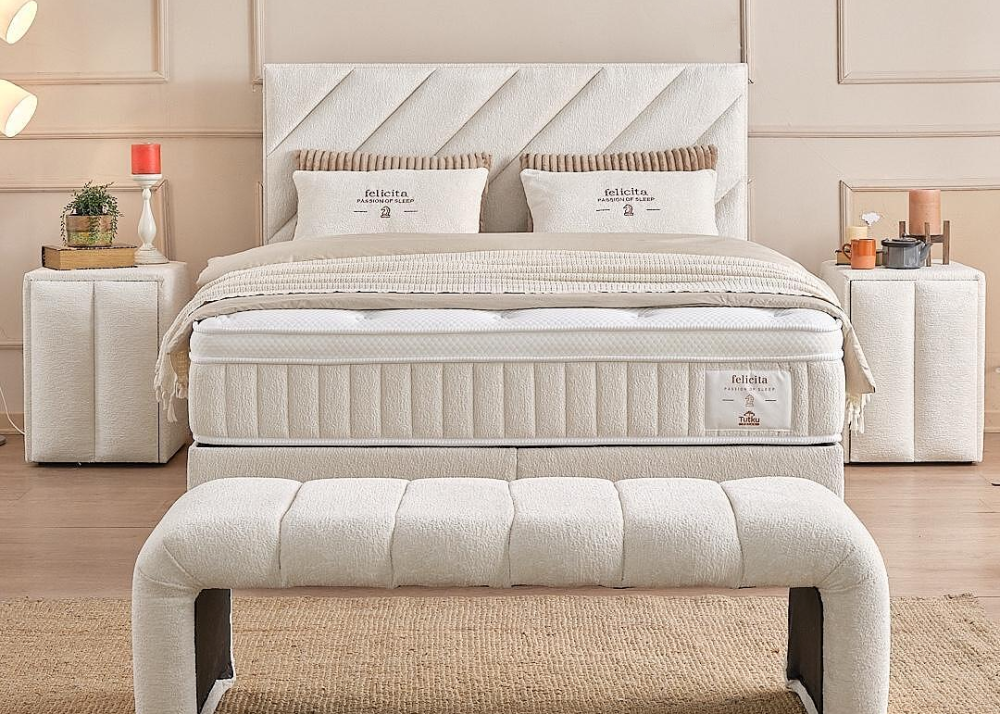 Alternative view of Тапицирано легло Felicita Бял крем - с матрак или без матрак