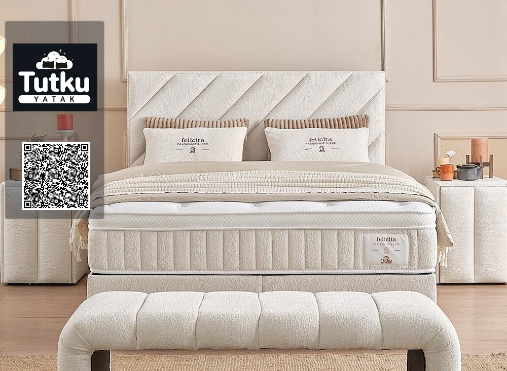 Тапицирано легло Felicita Бял крем