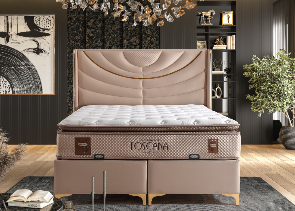 Alternative view of Тапицирано легло Toscana Бежово кафяво - с матрак или без матрак