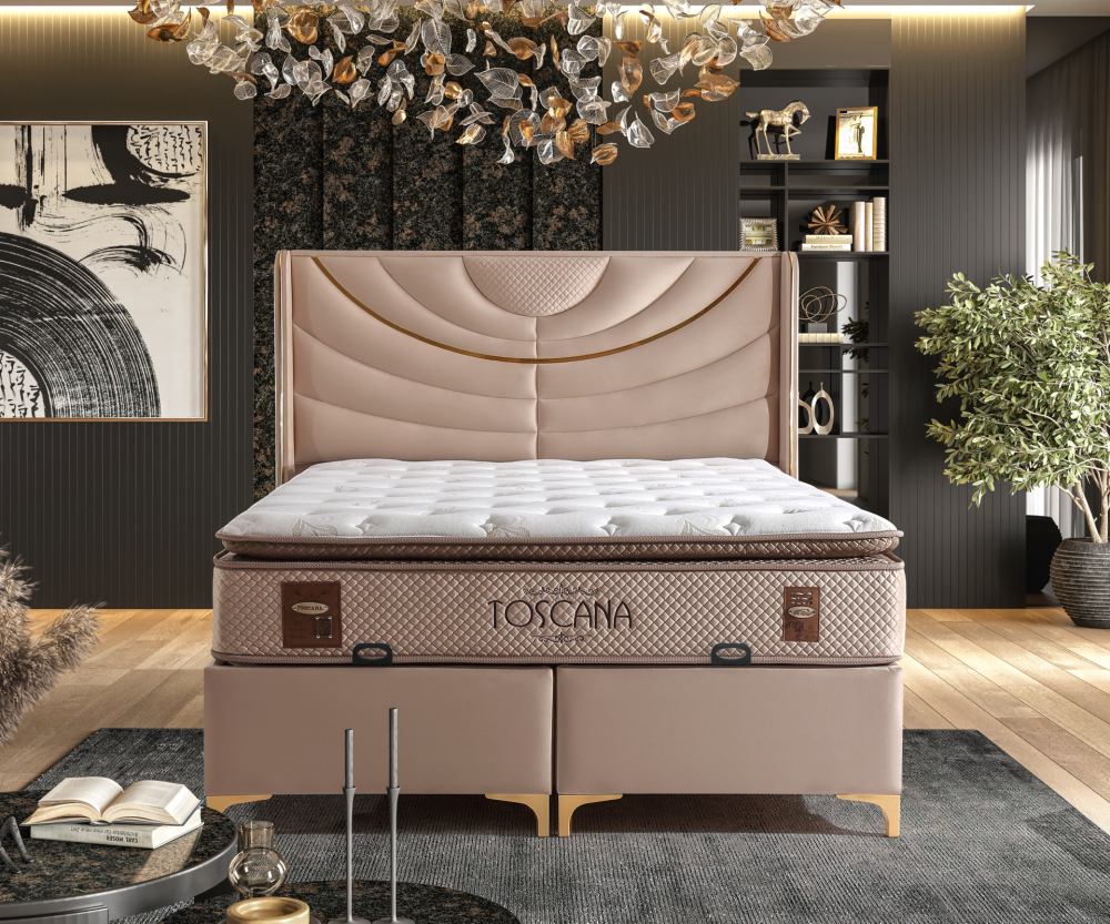 Alternative view of Тапицирано легло Toscana Бежово кафяво - с матрак или без матрак