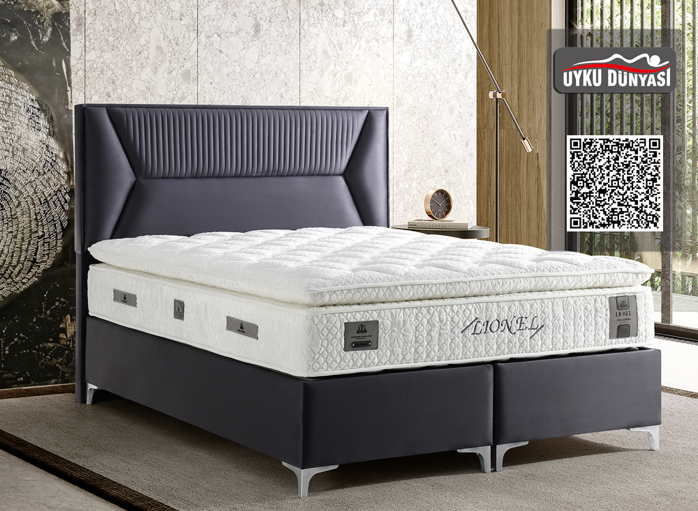 Тапицирано легло Lionel Сив Диамант