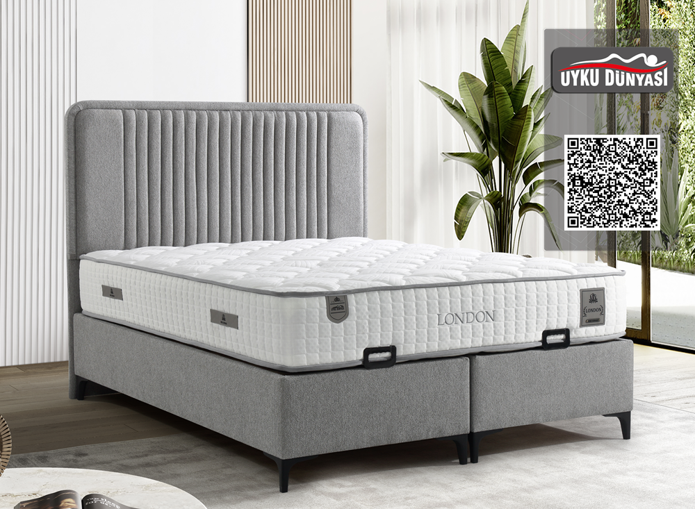 Тапицирано легло London Uyku Dunyasi Светлосиво