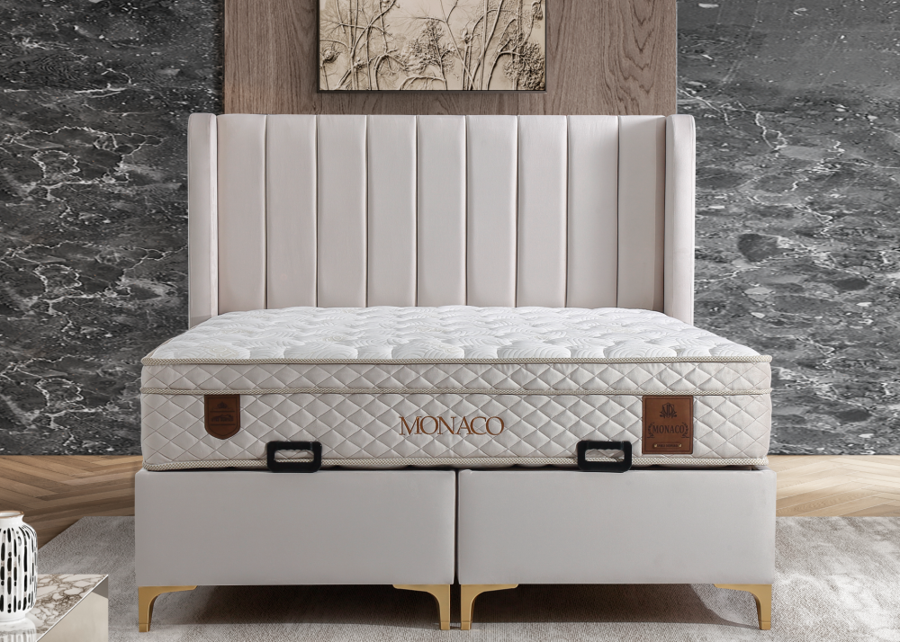 Alternative view of Тапицирано легло Monaco Крем - с матрак или без матрак