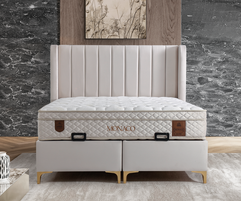Alternative view of Тапицирано легло Monaco Крем - с матрак или без матрак