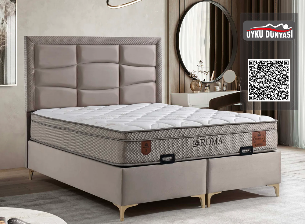 Тапицирано легло Roma Uyku Dünyasi Светлобежово