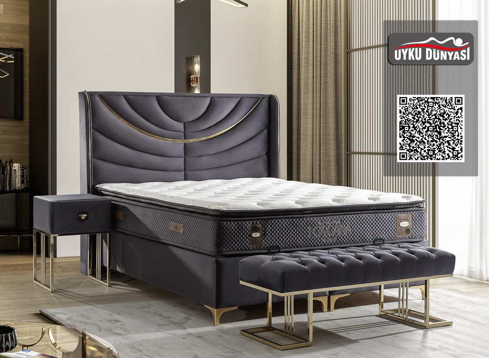 Тапицирано легло Toscana Сив Диамант