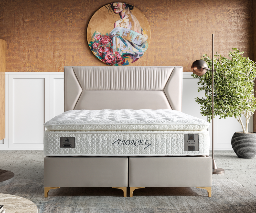 Alternative view of Тапицирано легло Lionel Бежово сив - с матрак или без матрак