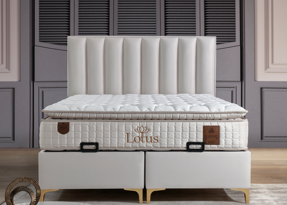 Alternative view of Тапицирано легло Lotus Uyku Dunyasi Светъл крем - с матрак или без матрак