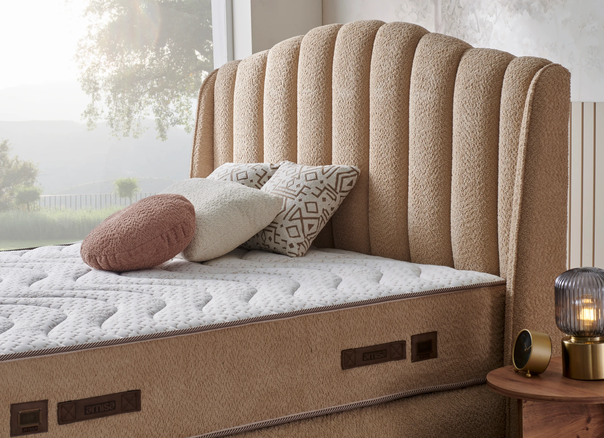 Тапицирано спално легло Aura PL Bedding - с матрак или без матрак - Image 9