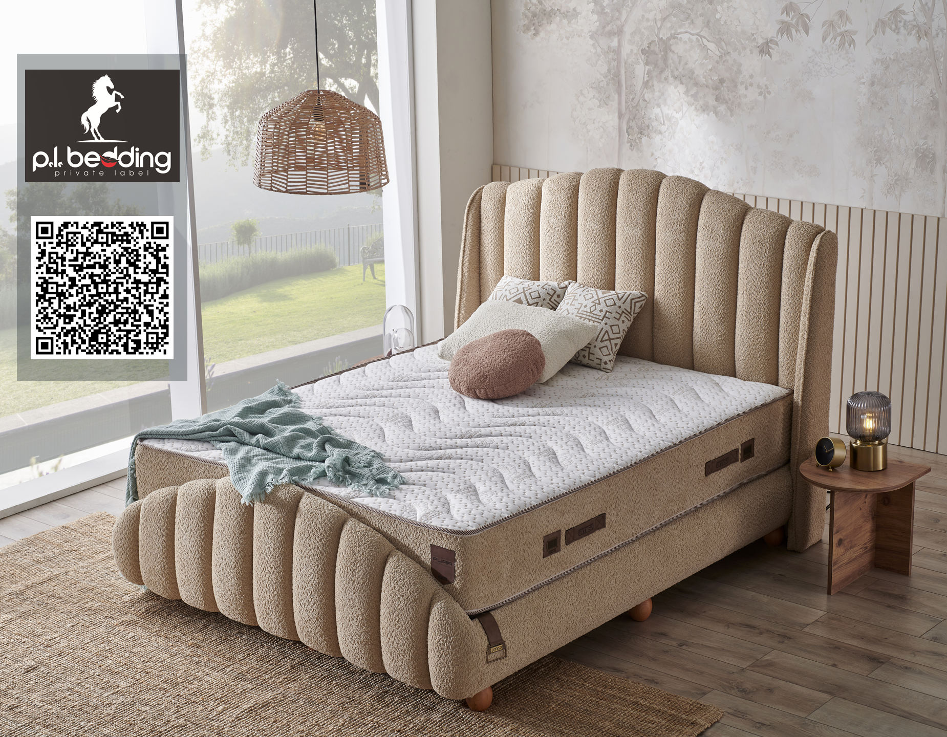 Тапицирано спално легло Aura PL Bedding