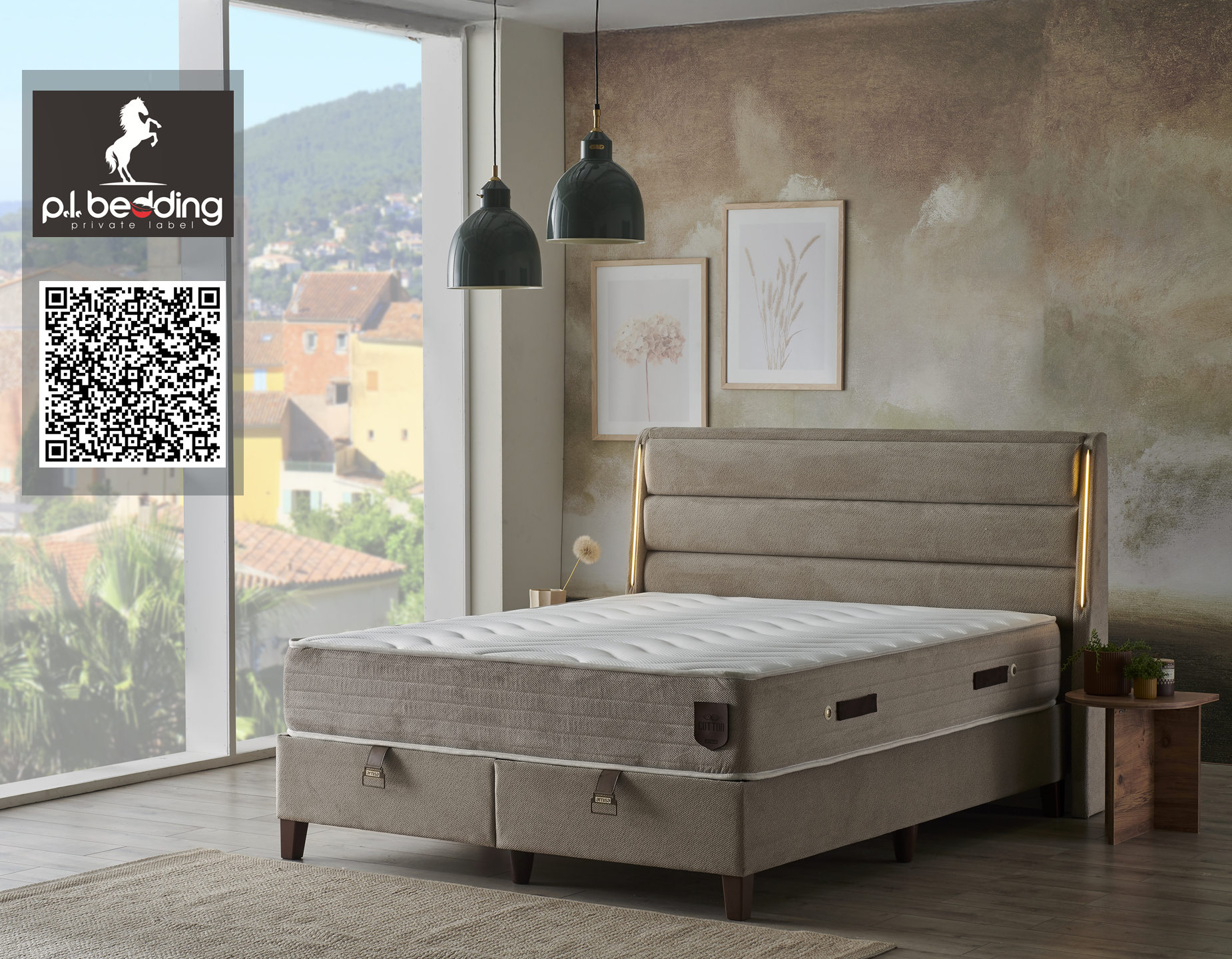 Тапицирано спално легло Cotton PL Bedding