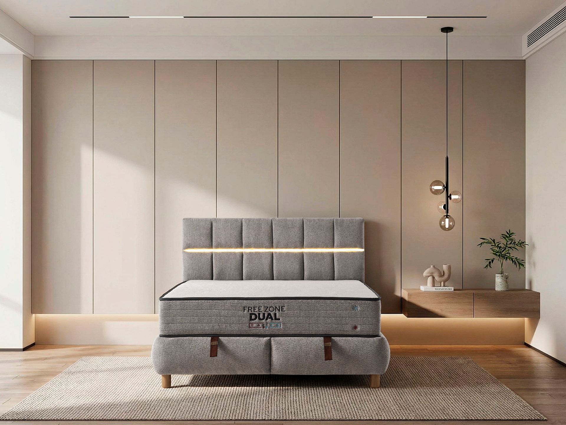 Тапицирано спално легло Moda с матрак Dual - Image 3