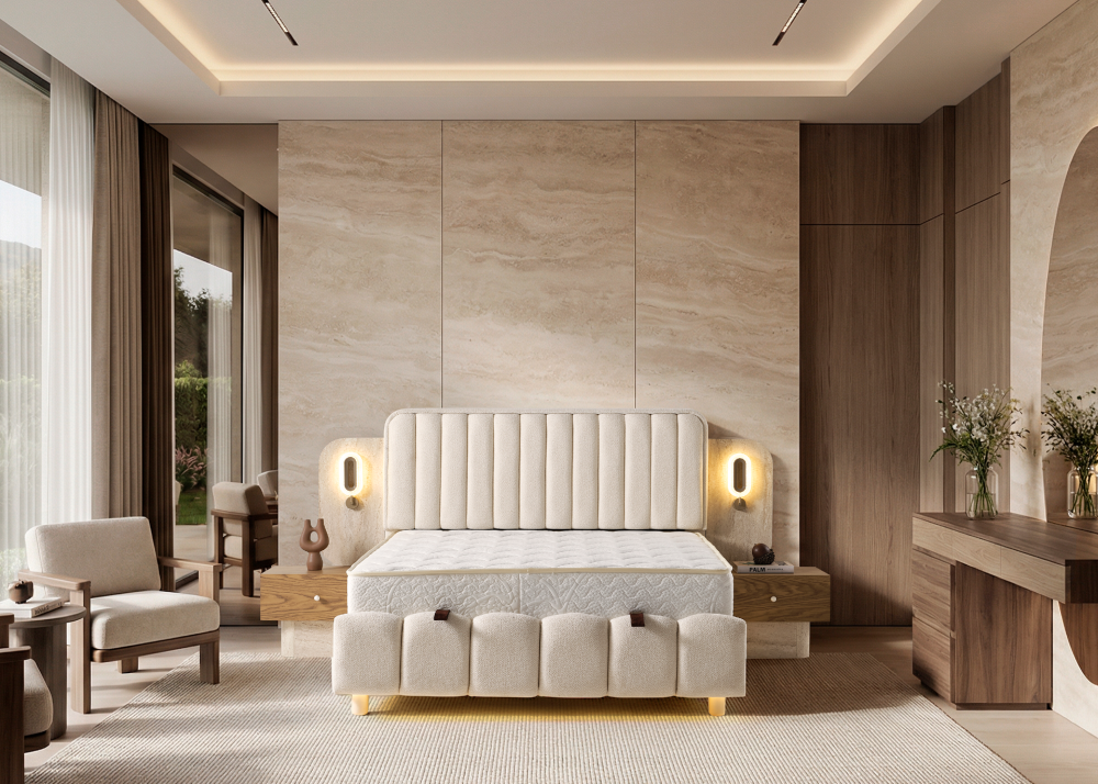 Тапицирано спално легло Elegant с матрак Elegant - Image 9