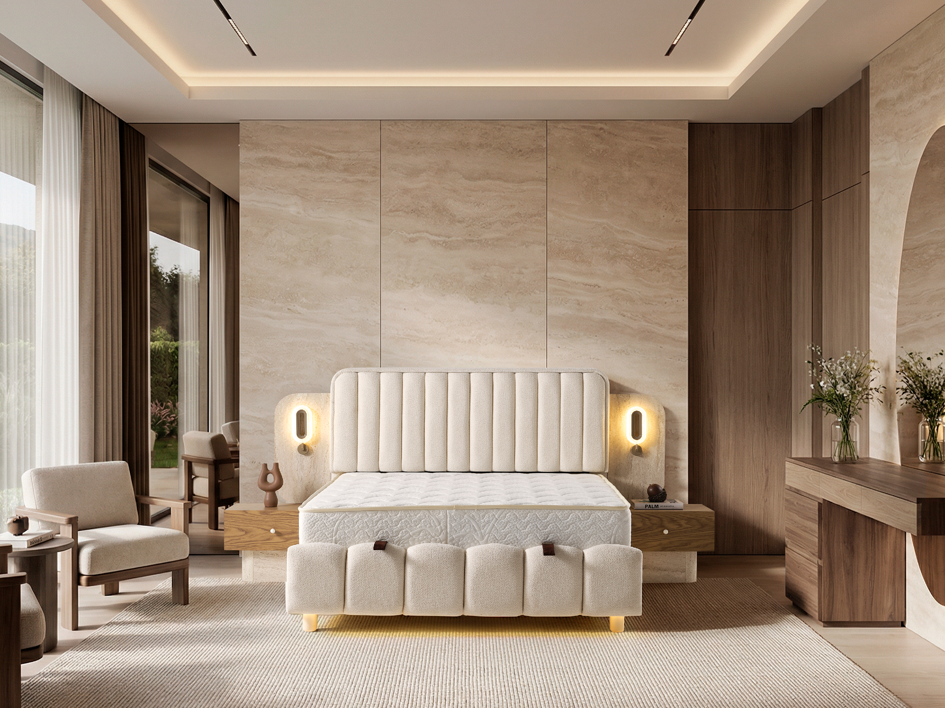 Тапицирано спално легло Elegant с матрак Elegant - Image 9