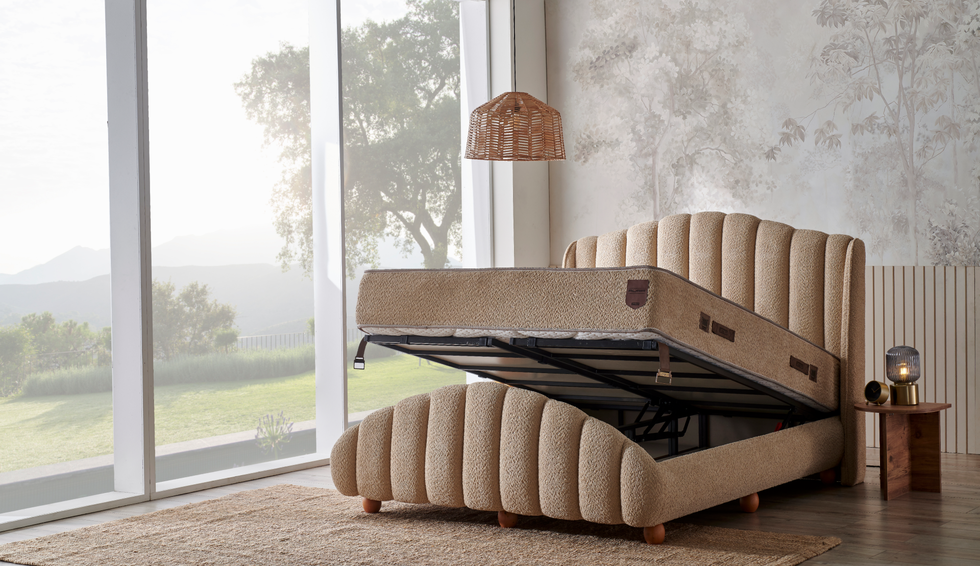 Тапицирано спално легло Aura PL Bedding - с матрак или без матрак - Image 8