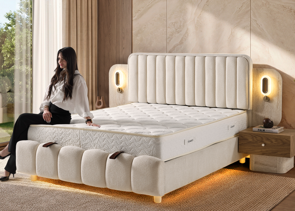 Тапицирано спално легло Elegant с матрак Elegant - Image 4