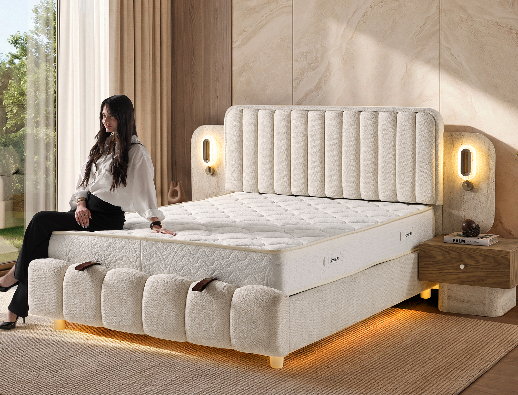 Тапицирано спално легло Elegant с матрак Elegant - Image 4