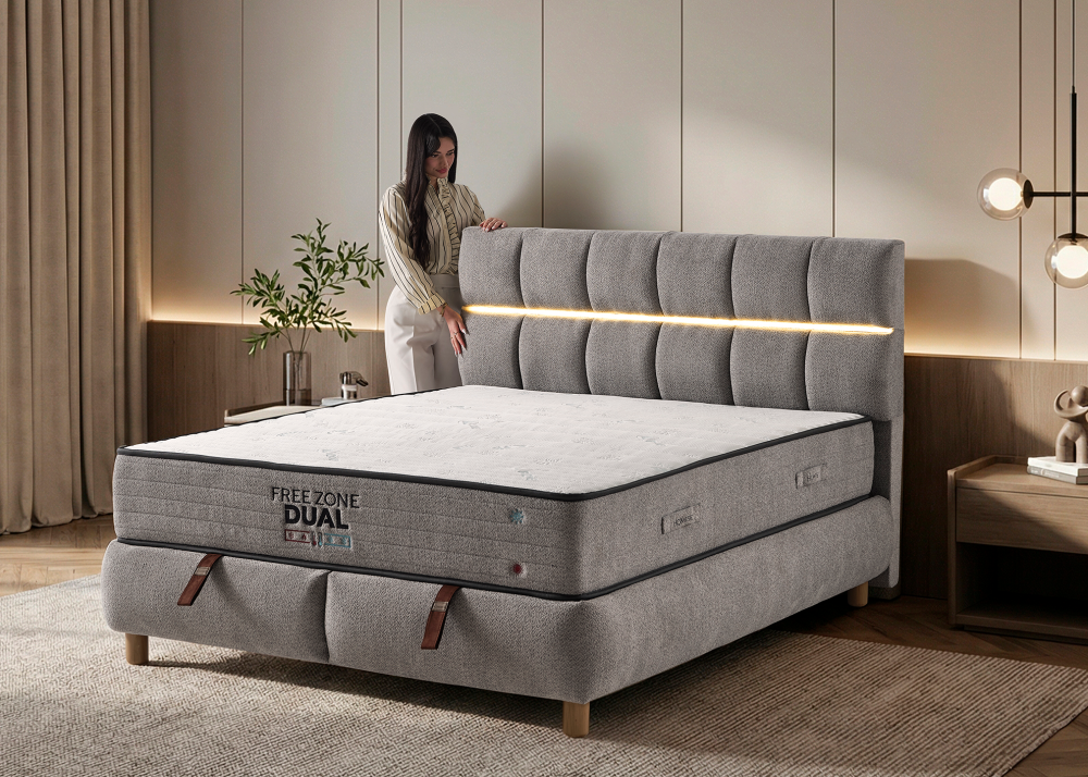 Тапицирано спално легло Moda с матрак Dual - Image 6