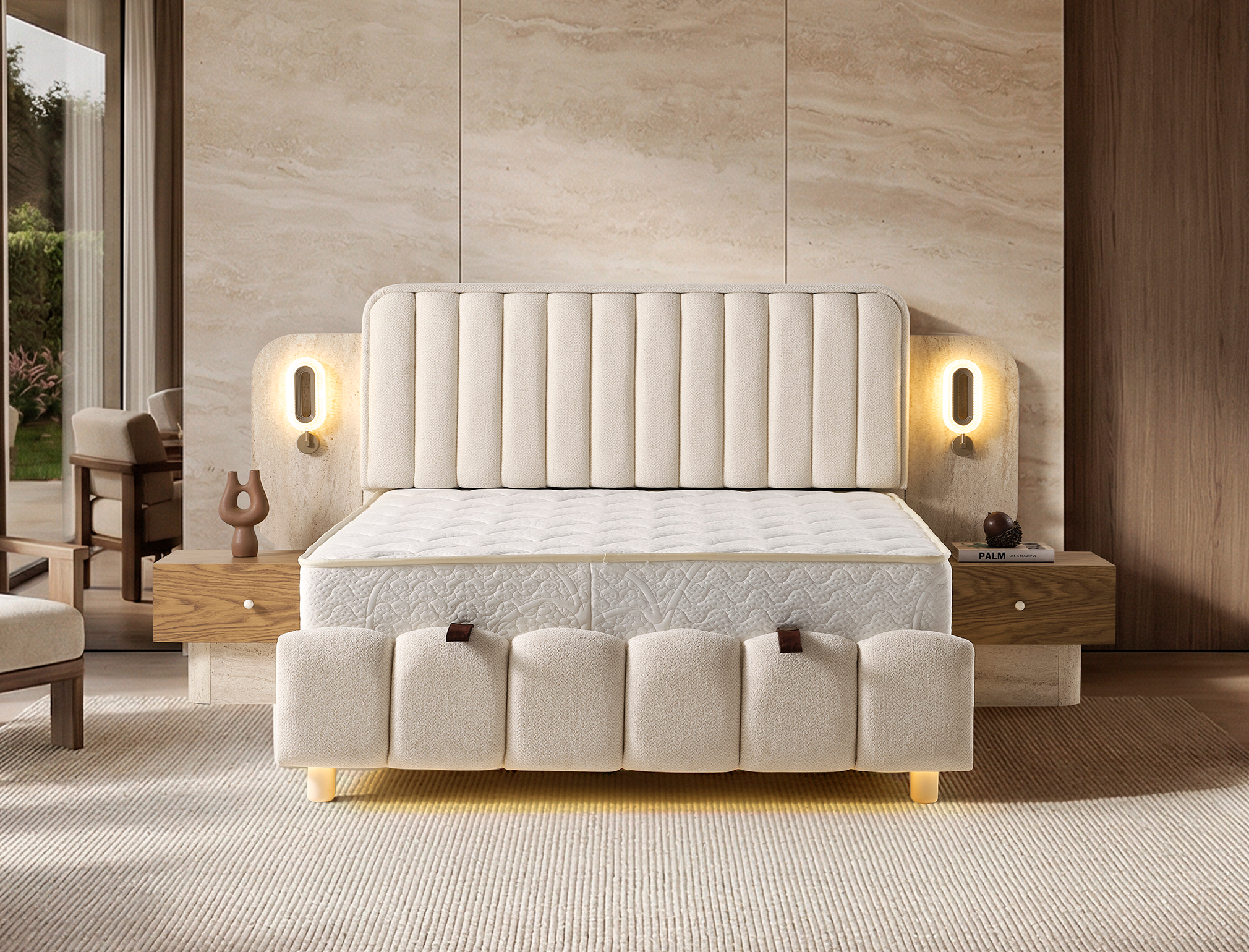 Тапицирано спално легло Elegant с матрак Elegant - Image 3