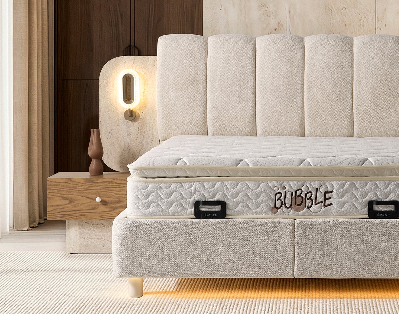 Тапицирано спално легло Kiz Kulesi с матрак Bubble - Image 5