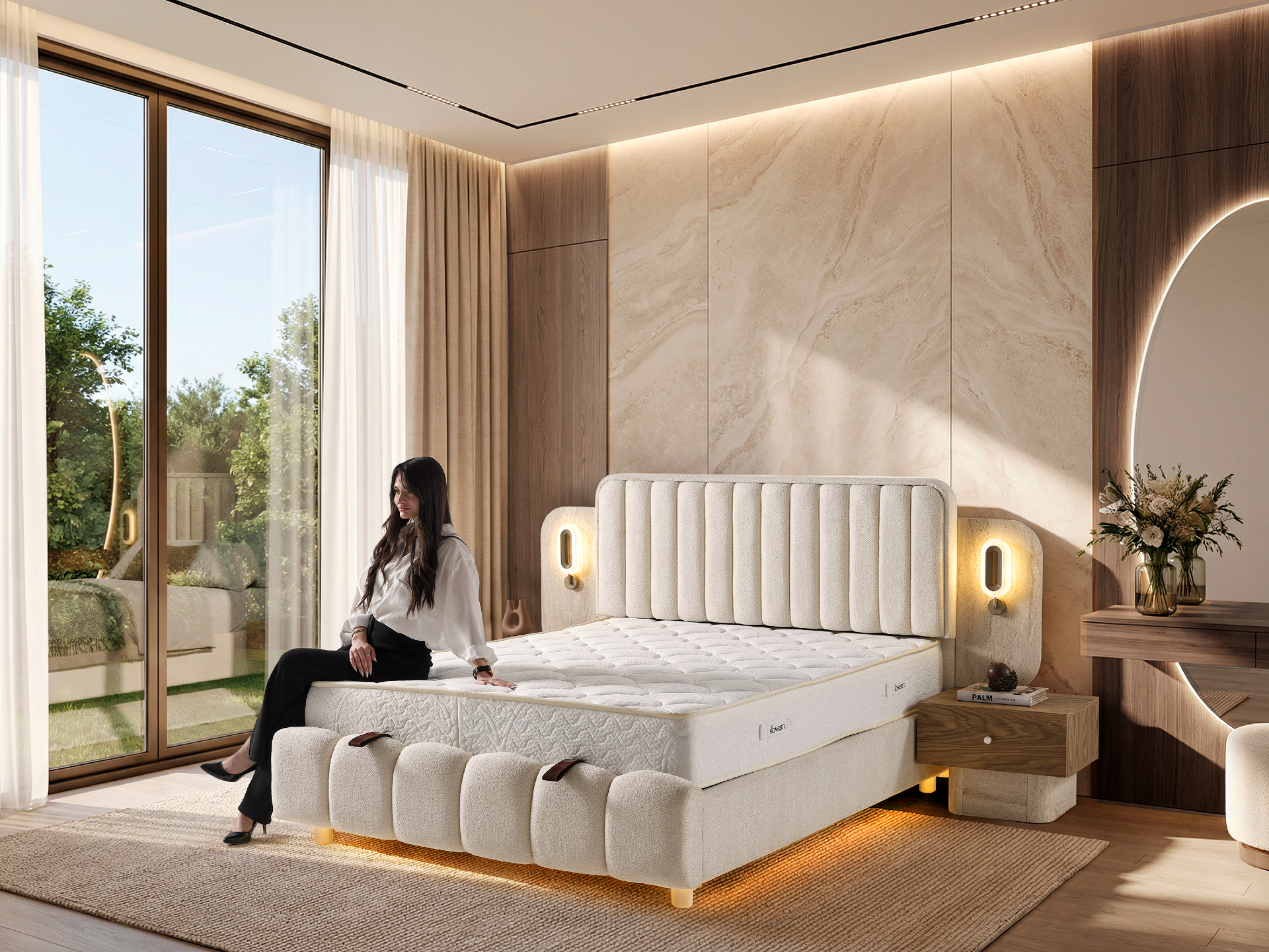 Тапицирано спално легло Elegant с матрак Elegant - Image 10